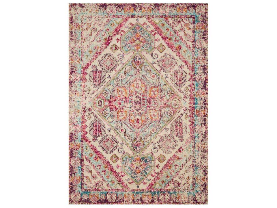 Nadia Aqua Pink Polypropylene Area Rug