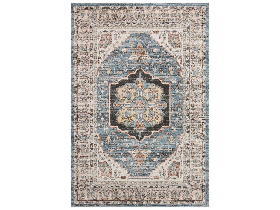 Odette Bordered Power-Loomed Area Rug in Traditional Style