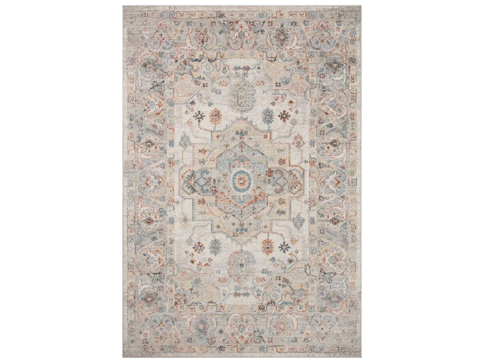 Odette Bordered Power-Loomed Area Rug in Polyester Pile