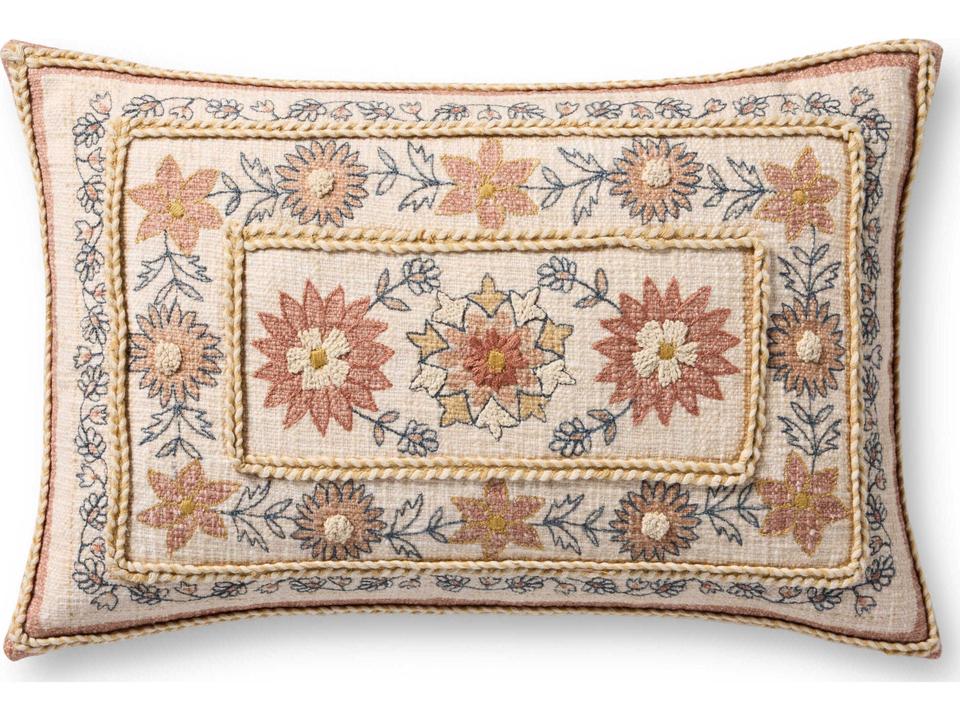 Red Multicolored 21" x 13" Pillow