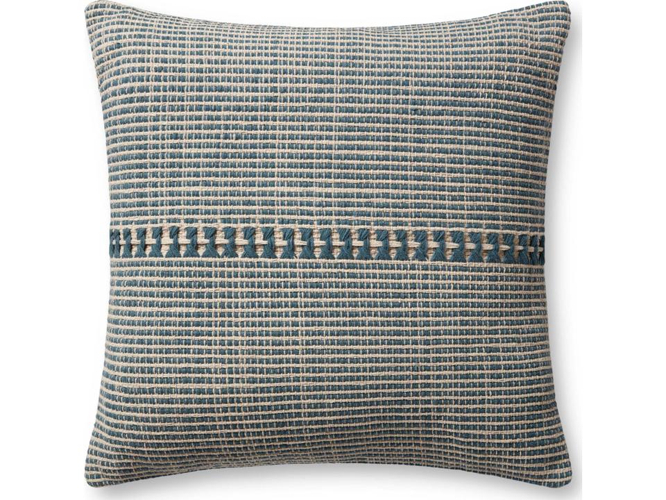 Chris Loves Julia Harvey Blue Natural Pillow