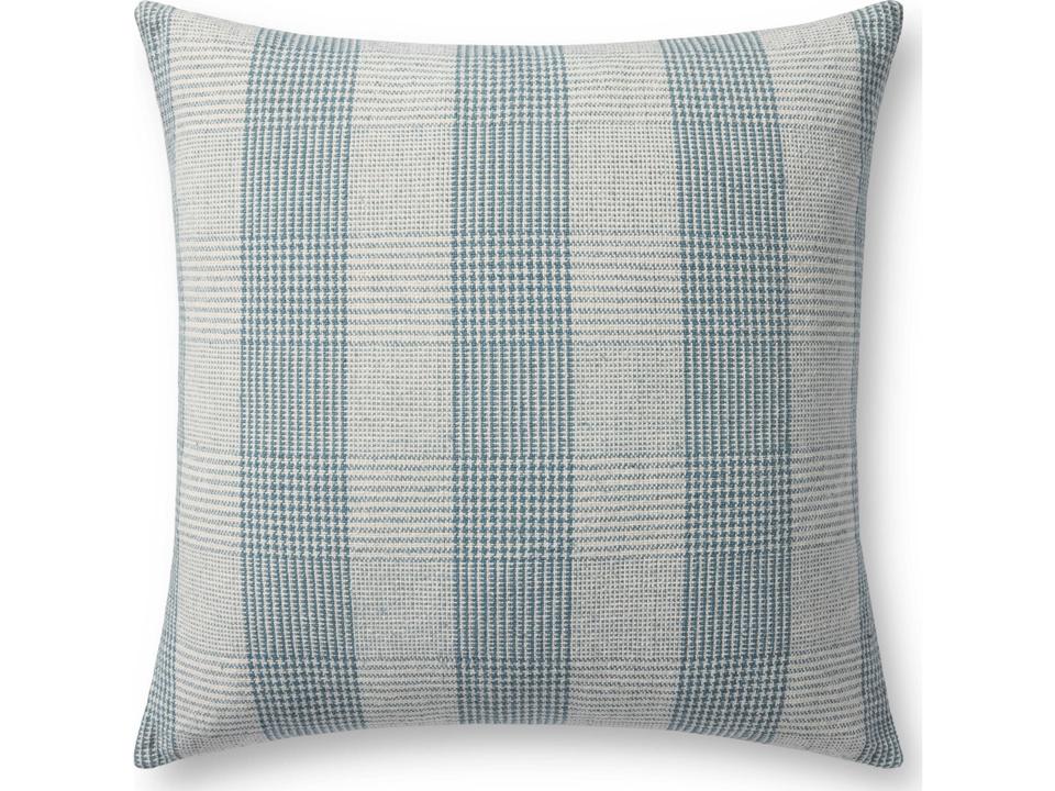 Chris Loves Julia Auggie Blue White Pillow