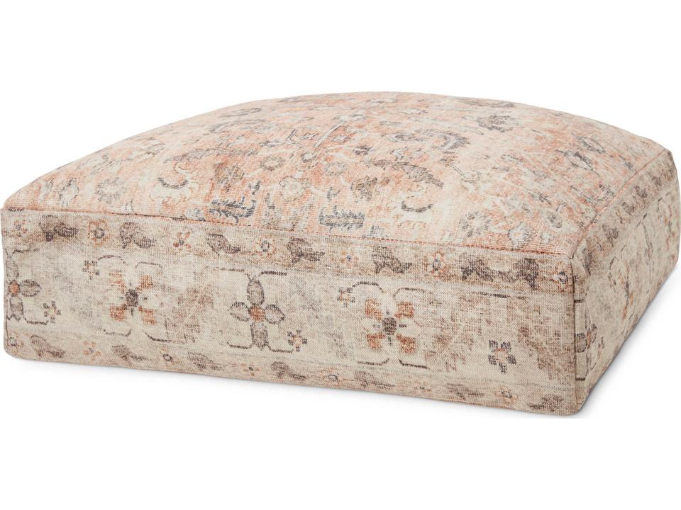 Poufs Collection Blush Multi Beige Upholstered Ottoman