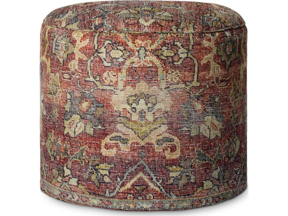 Layla Collection Upholstered Ottoman in Spice Red