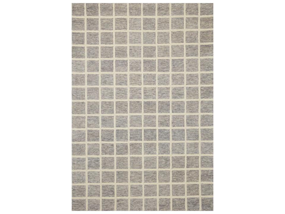 Loloi Polly Collection Area Rug Slate Ivory Modern Grid