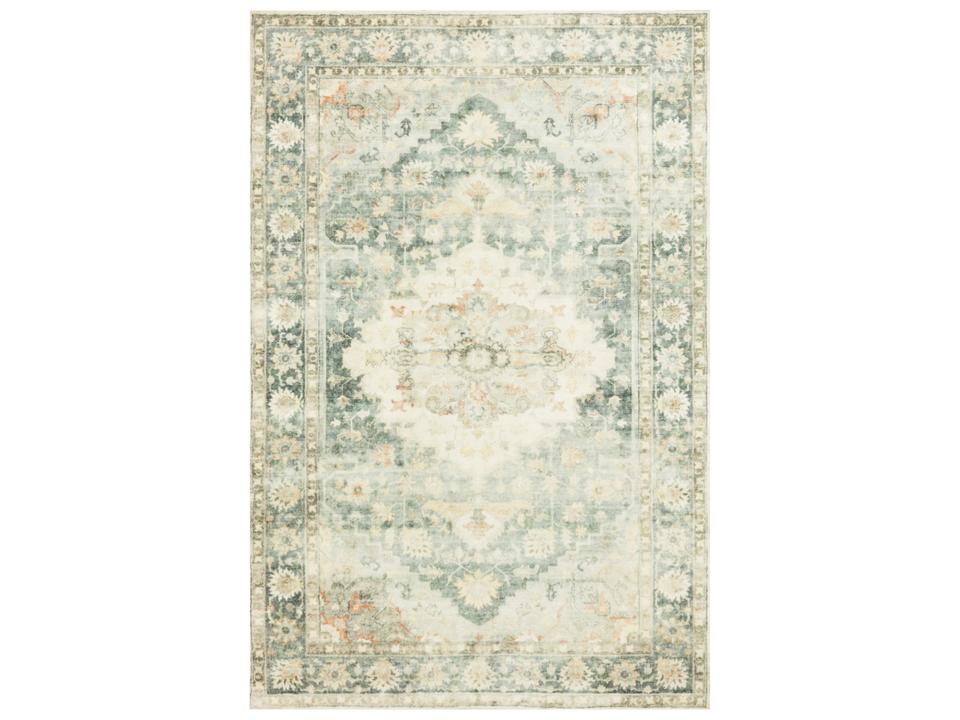 Rosette Bordered Runner Area Rug