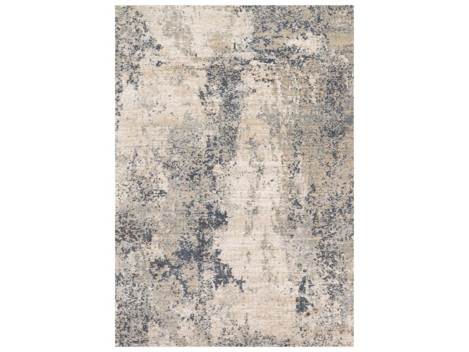 Teagan Abstract Runner Area Rug Natural Denim