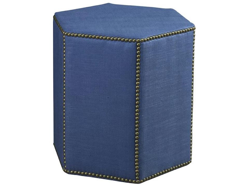 Oscar Upholstered Accent Stool with Nailhead Trim