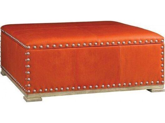 Cheshire Poppy Customizable Ottoman