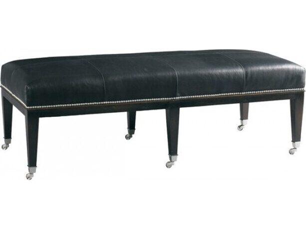 Cheshire Black Tudor Leather Accent Bench