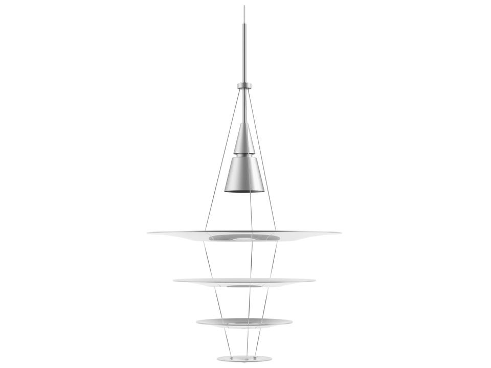 Enigma 1-Light Brushed Aluminum Silver Tiered Pendant