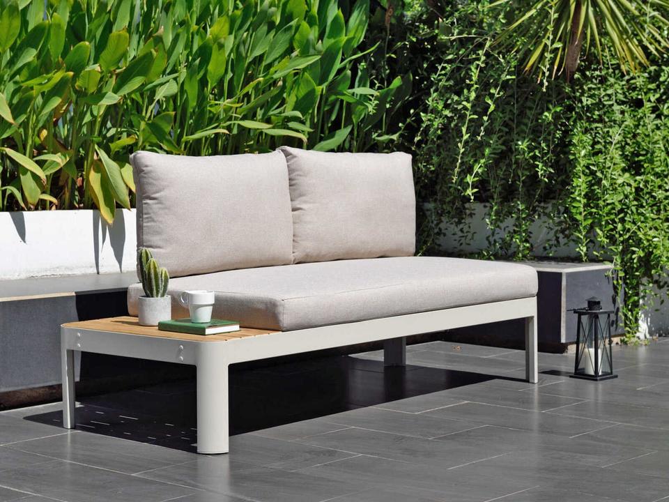 Portals Coral Sand Aluminum Cushion Loveseat
