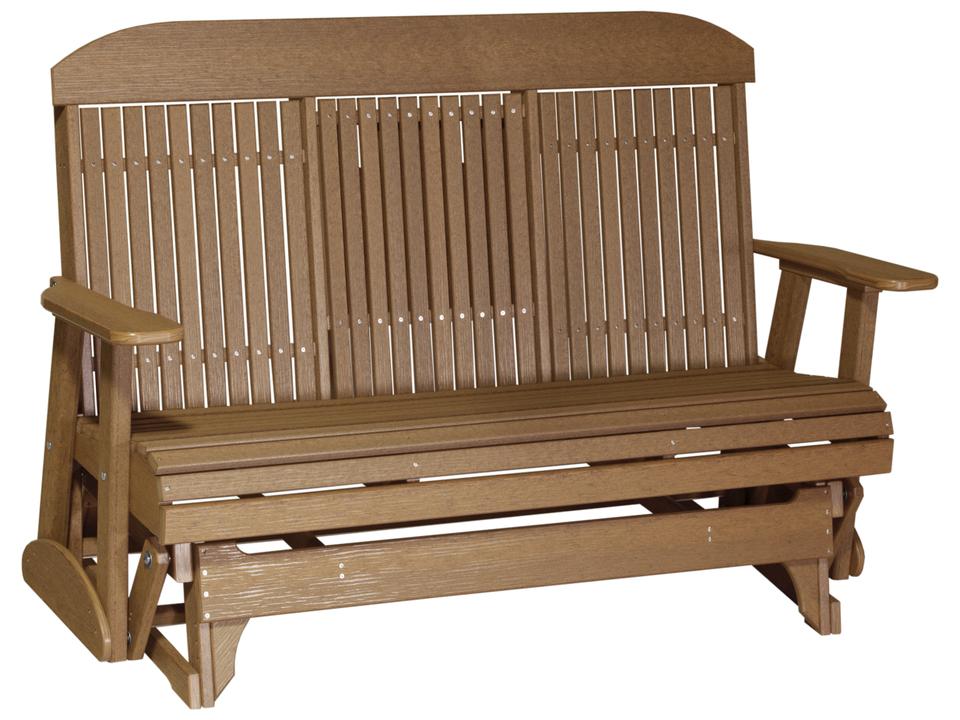 Classic 3-Seat Poly Lumber Outdoor Glider with Center Console