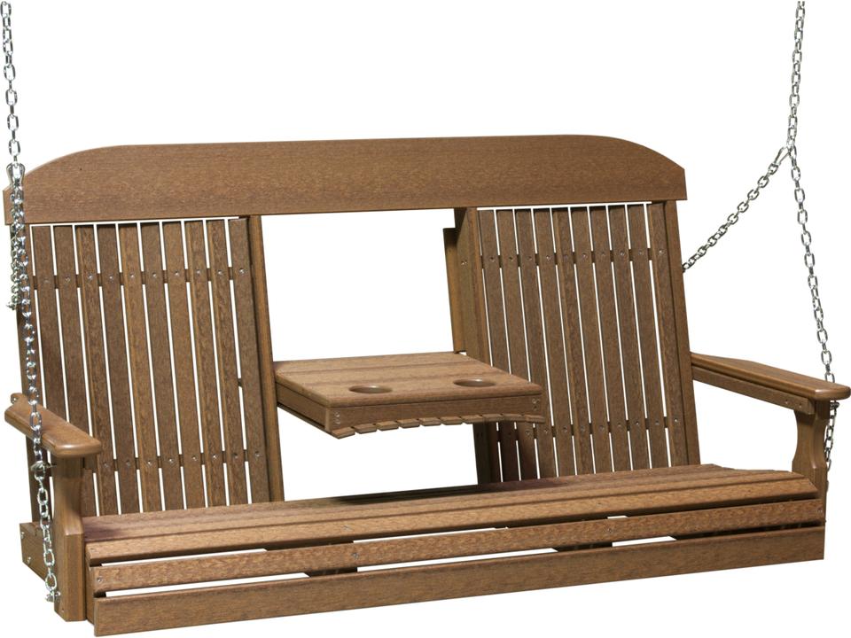 Classic 5-Foot 3-Seat Recycled Plastic Outdoor Patio Swing