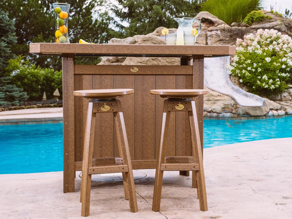 Recycled Plastic Poly Serving Bar Patio Dining Set