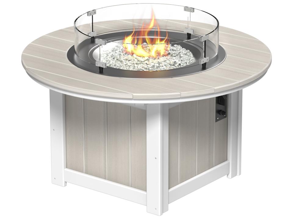 Lumin 46-Inch Round Patio Fire Pit Table Recycled Plastic