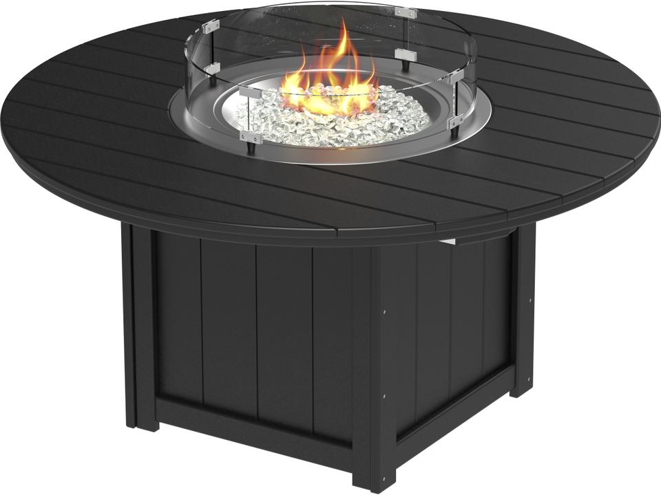 Lumin Round Bar Height Outdoor Fire Pit Table Recycled Plastic