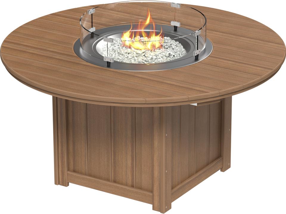 Recycled Plastic Lumin Round Counter Height Patio Fire Pit Table
