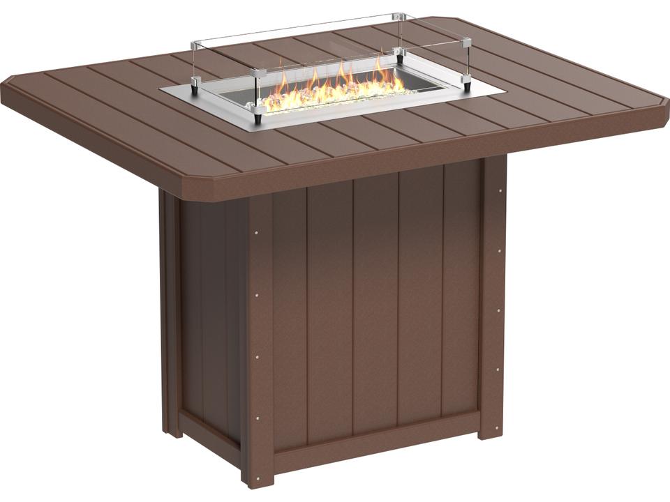Lumin Rectangular Bar Height Outdoor Fire Pit Table Recycled Plastic