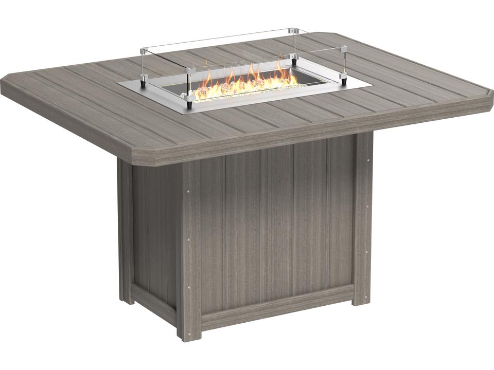 Lumin Rectangular Counter Height Patio Fire Pit Table Recycled Plastic