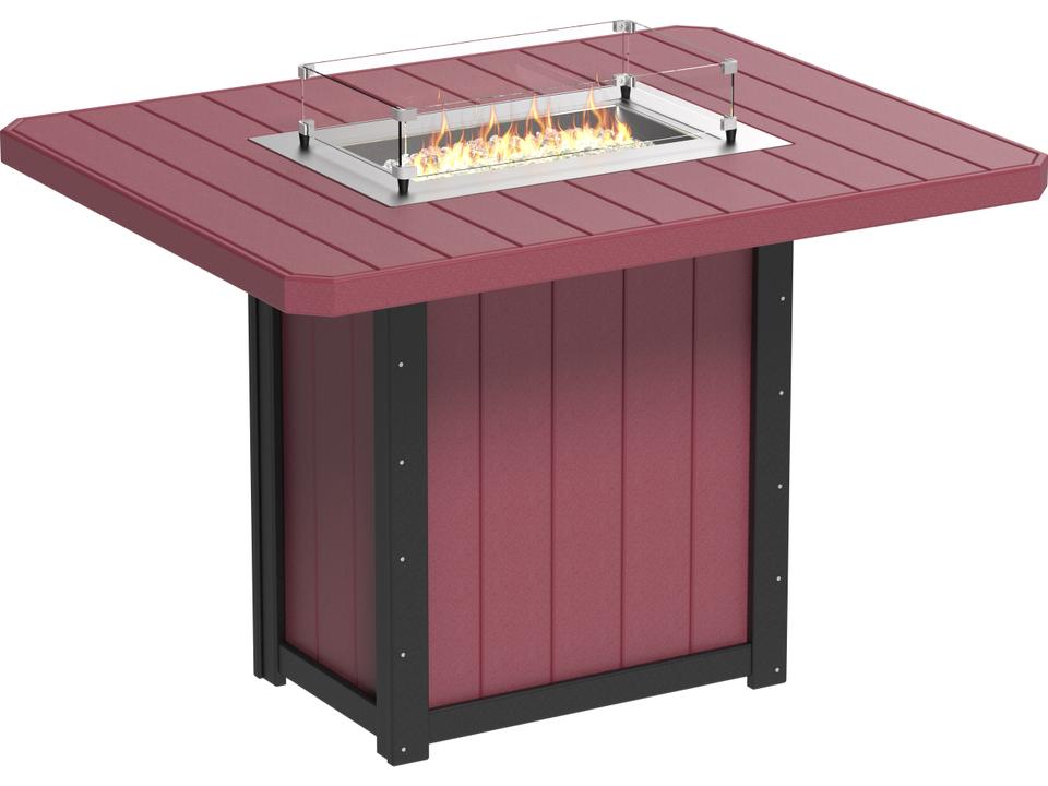 Lumin Rectangular Bar Height Outdoor Fire Pit Table