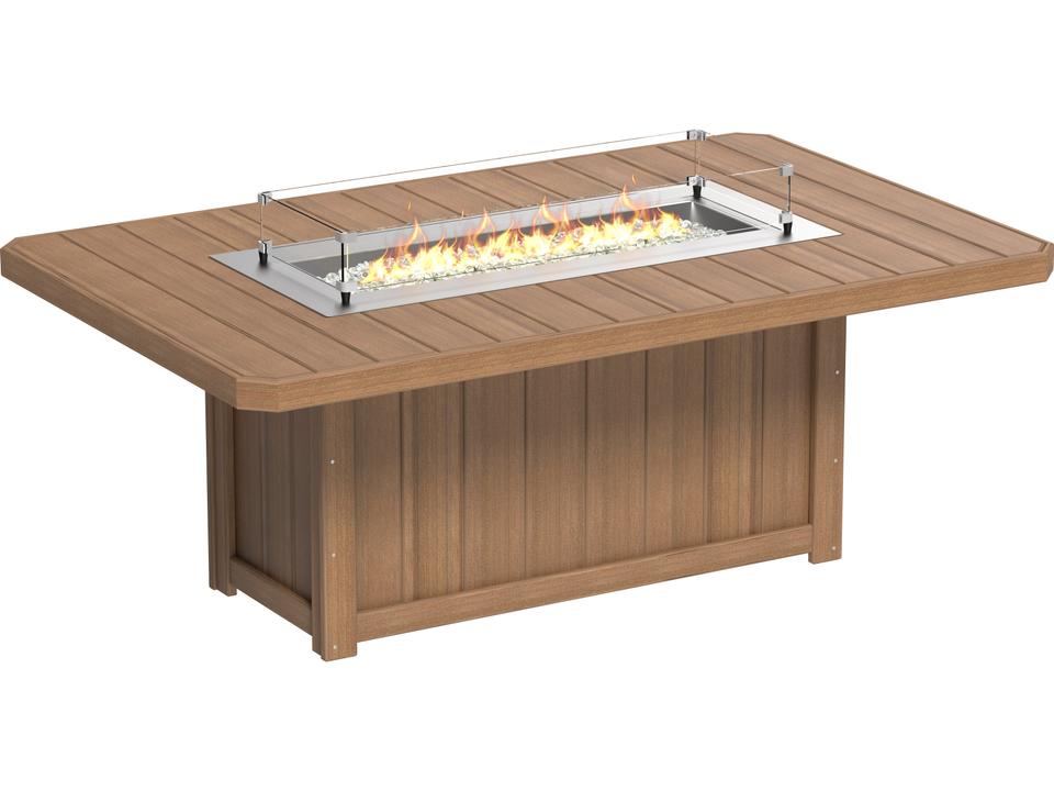 Lumin Rectangular Dining Height Outdoor Fire Pit Table