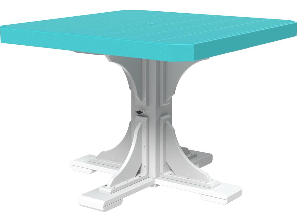 41-Inch Recycled Plastic Square Dining Table with Umbrella Hole