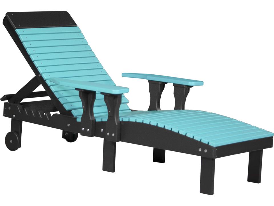 Classic Poly Lumber Adjustable Outdoor Lounge Chair with Wheels