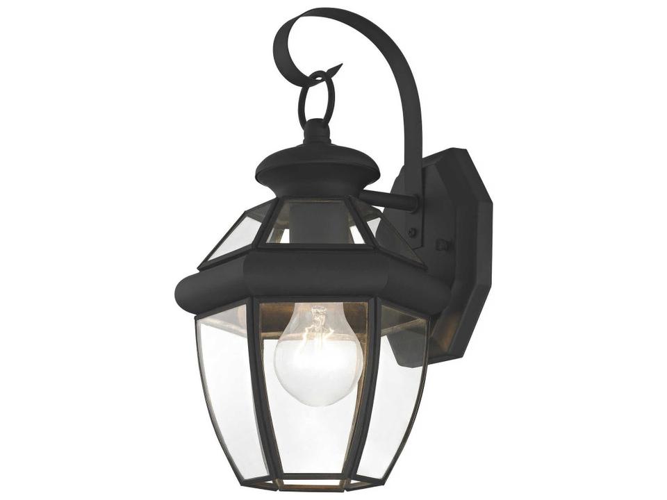 Monterey 1-Light Outdoor Wall Lantern in Black