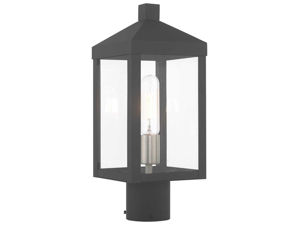 Nyack 1-Light Outdoor Post Lantern in Scandinavian Gray
