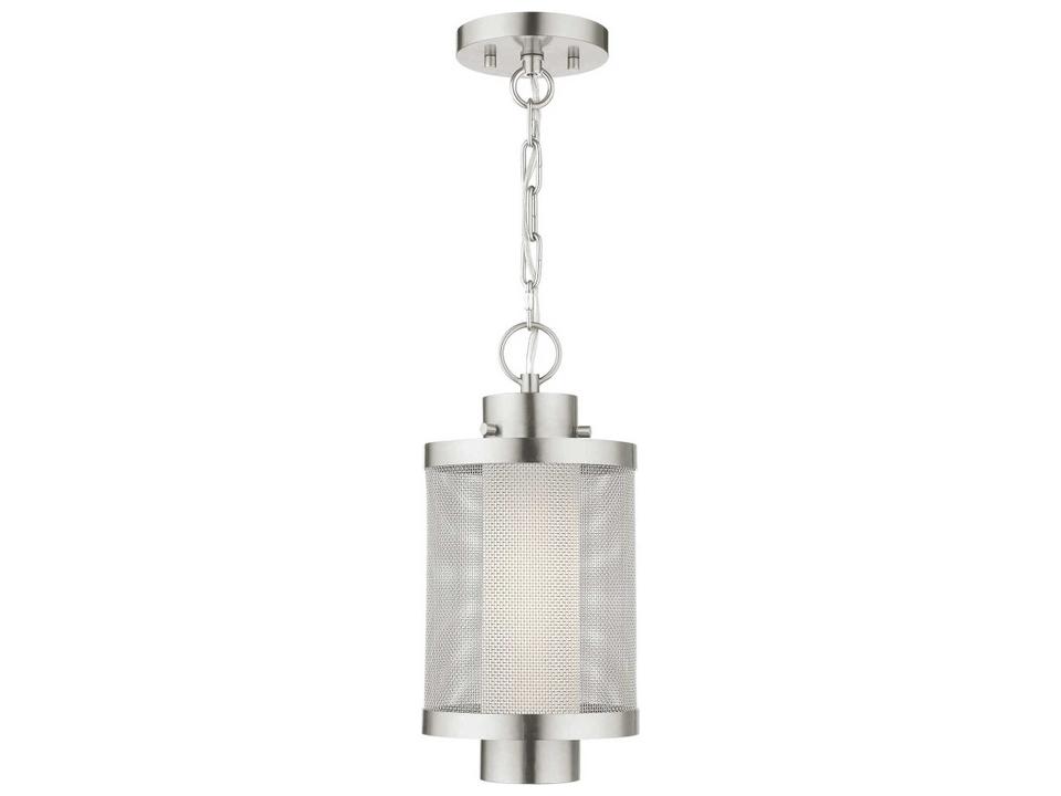Nottingham 1-Light Outdoor Pendant Lantern in Brushed Nickel