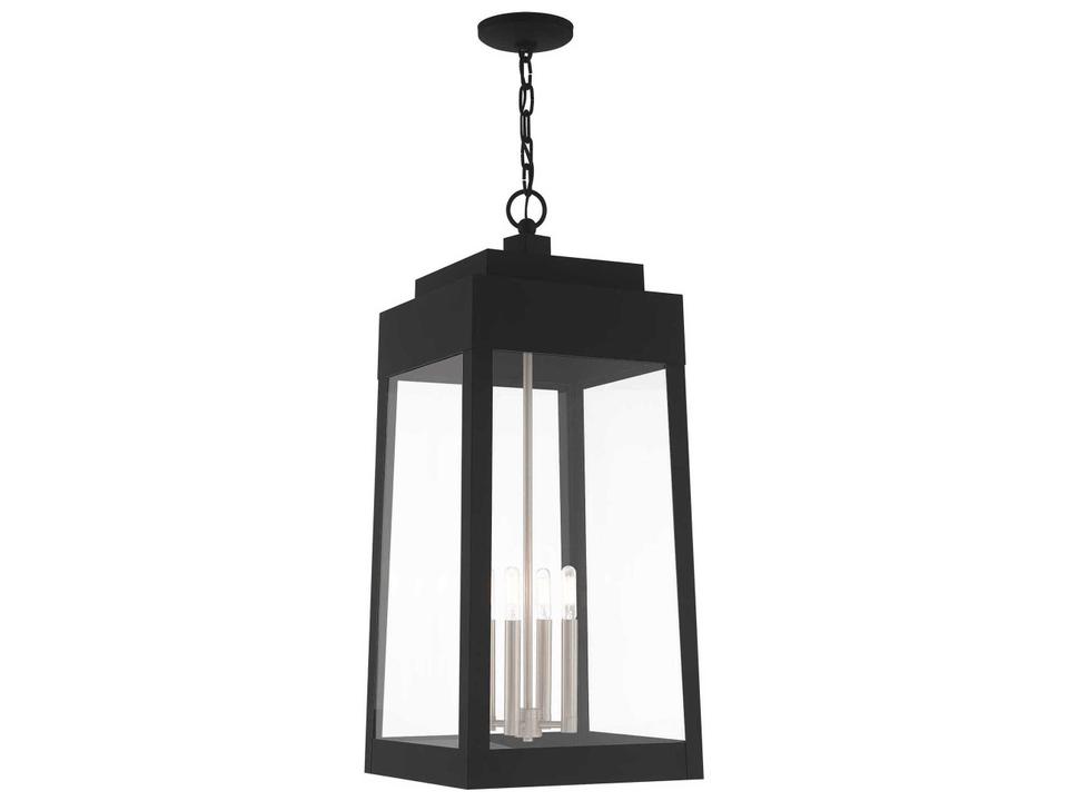 Oslo 4-Light Outdoor Hanging Light Mid-Century Modern Black