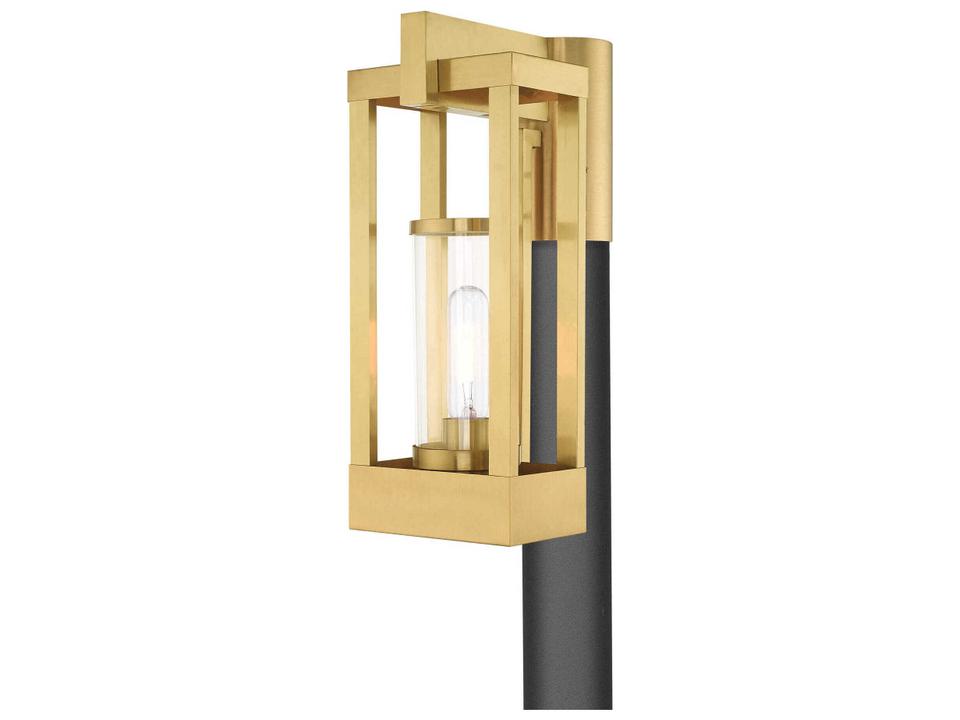Delancey 1-Light Outdoor Post Light in Satin Brass