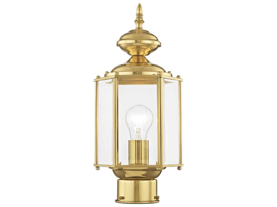 Outdoor Basics 1-Light Outdoor Post Top Lantern in Polished Brass