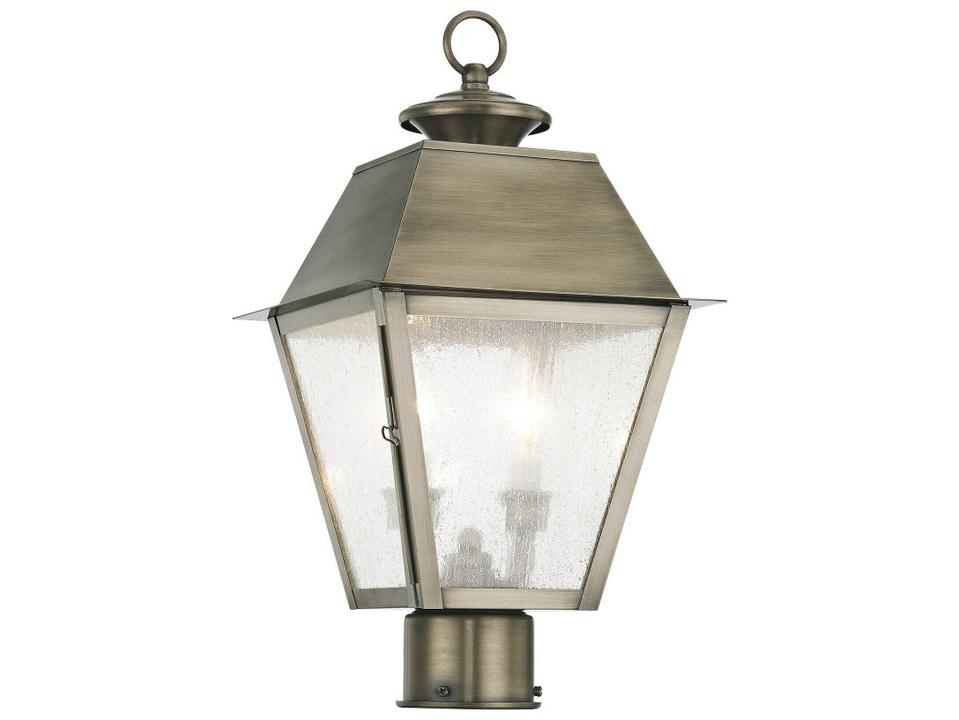Mansfield 2-Light Outdoor Post Top Lantern in Vintage Pewter