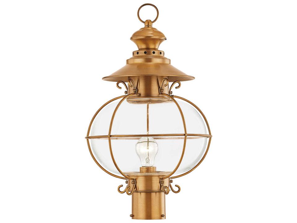 Harbor 1-Light Outdoor Post Light in Flemish Brass