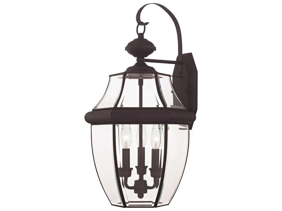 Monterey 3-Light Outdoor Wall Lantern in Bronze