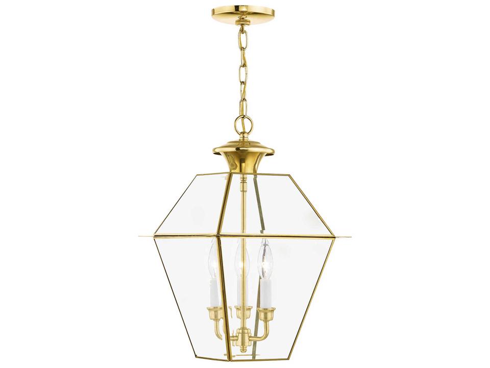 Westover 3-Light Outdoor Hanging Light in Polished Brass