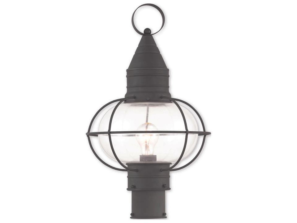Newburyport 1-Light Outdoor Post Top Lantern in Black