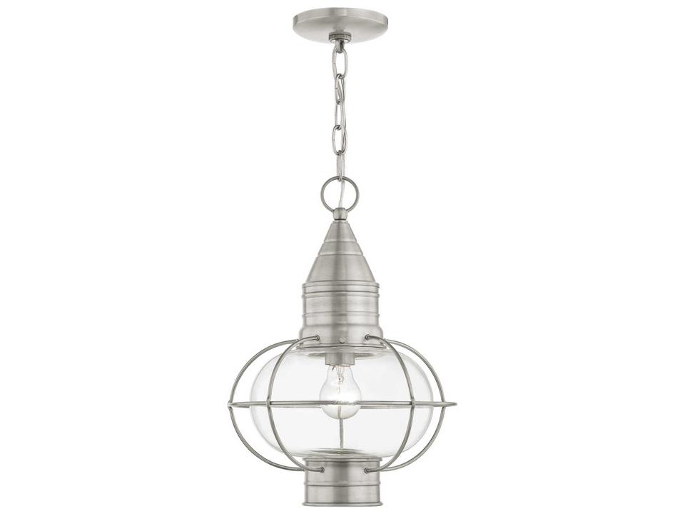 Newburyport 1-Light Outdoor Hanging Light in Brushed Nickel
