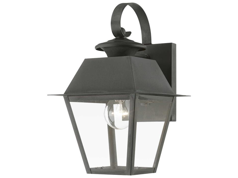 Wentworth 1-Light Outdoor Wall Lantern in Charcoal