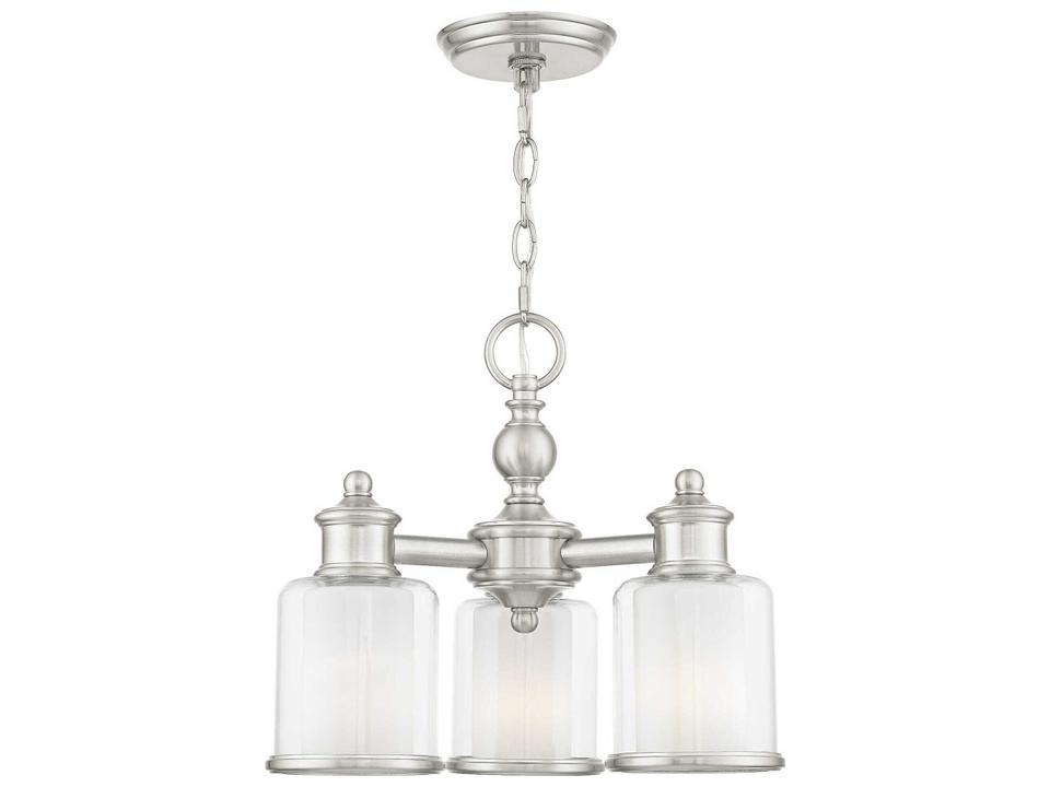 Middlebush 3-Light Convertible Chandelier in Brushed Nickel with Glass