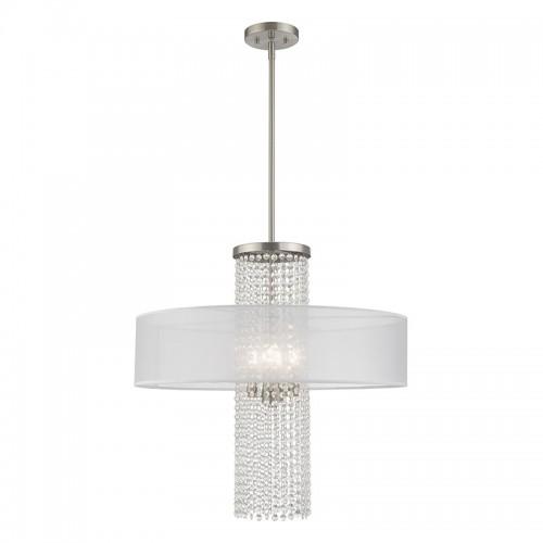 Bella Vista 4-Light Brushed Nickel Crystal Chandelier