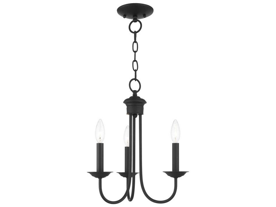 3-Light Estate Mini Chandelier in Black