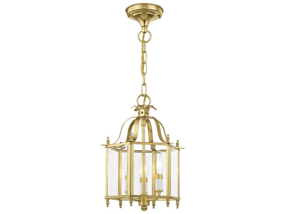 Livingston 3-Light Convertible Mini Pendant Ceiling Mount in Polished Brass