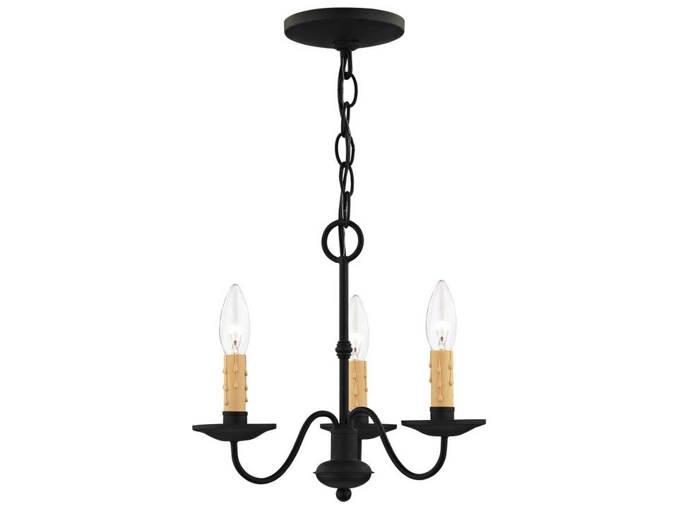 Heritage 3-Light Black Candelabra Mini Chandelier