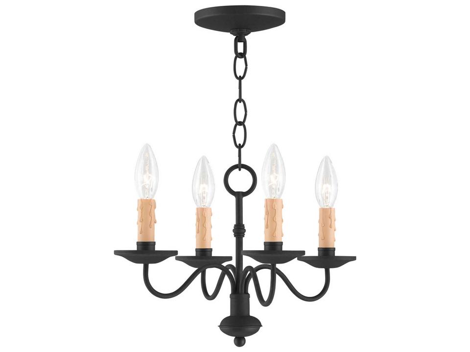 Heritage 4-Light Black Transitional Mini Chandelier