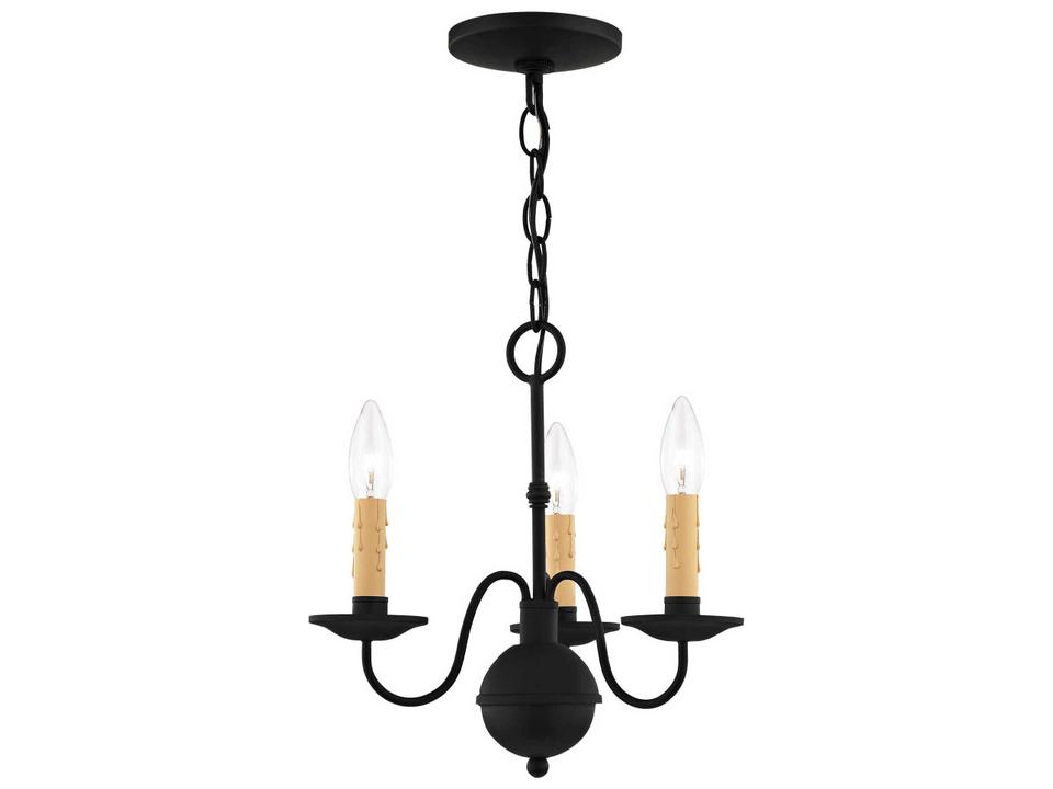 Heritage 3-Light Candelabra Chandelier in Black