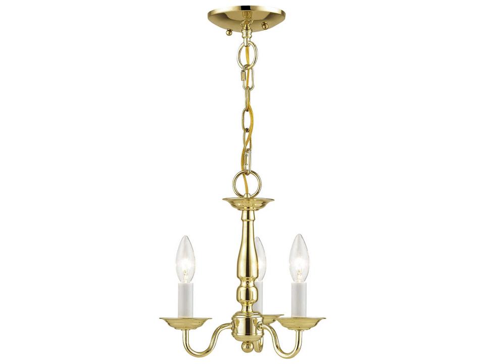 Williamsburgh 3-Light Convertible Chandelier in Polished Brass
