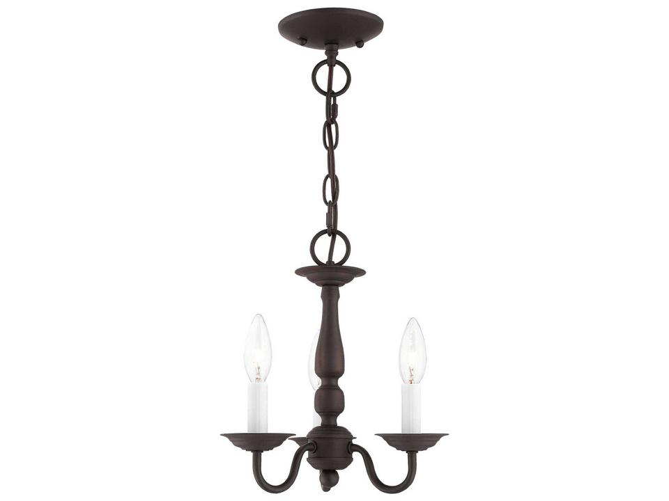 3-Light Williamsburgh Convertible Mini Chandelier in Bronze